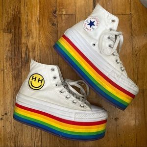 🌈 Miley Cyrus X Converse Pride Platform Sneakers